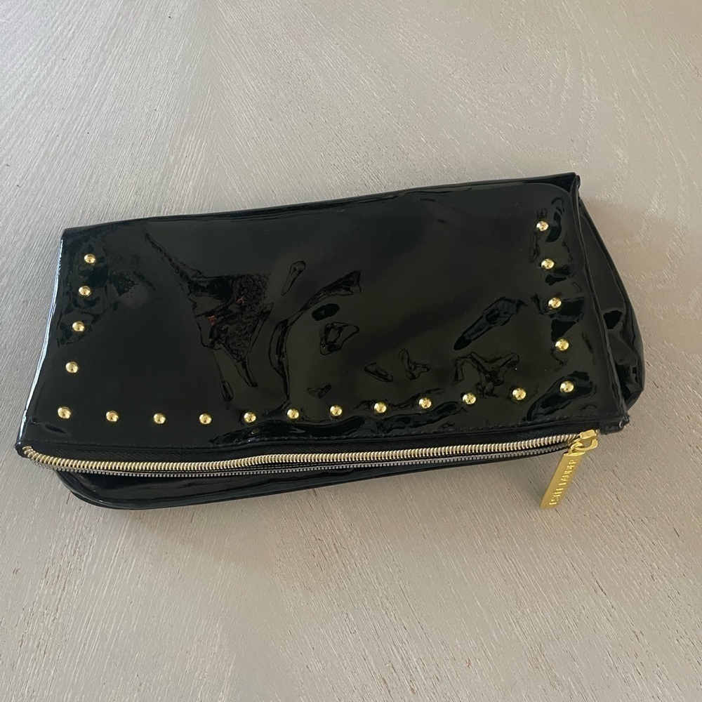 Estée Lauder Black Studded Make-Up Bag Gold Studded 9 x 9.5